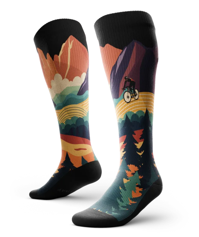 Meandering Athletic Knee High Compression Socks