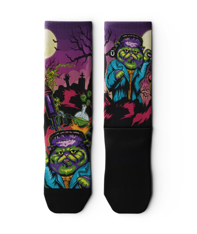 Purrkenstein Athletic Crew Socks